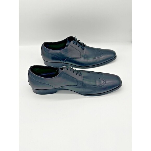 Hugo Boss Wingtip Derby Shoes Mens 10 Black Leather Dress Shoe EUC
